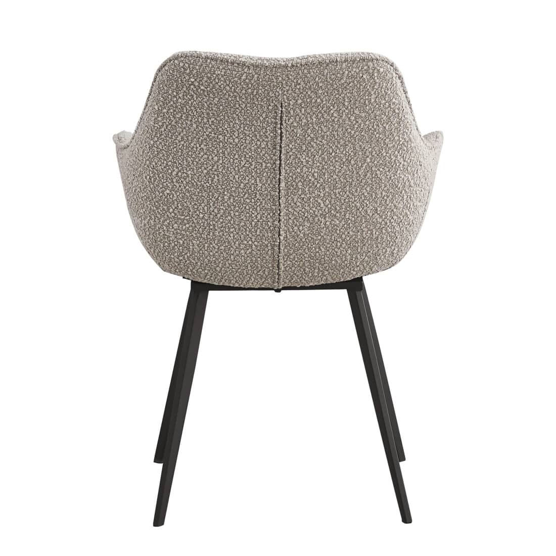 Livingfurn Eetkamerstoel Luca Met Arm Boucle Beige