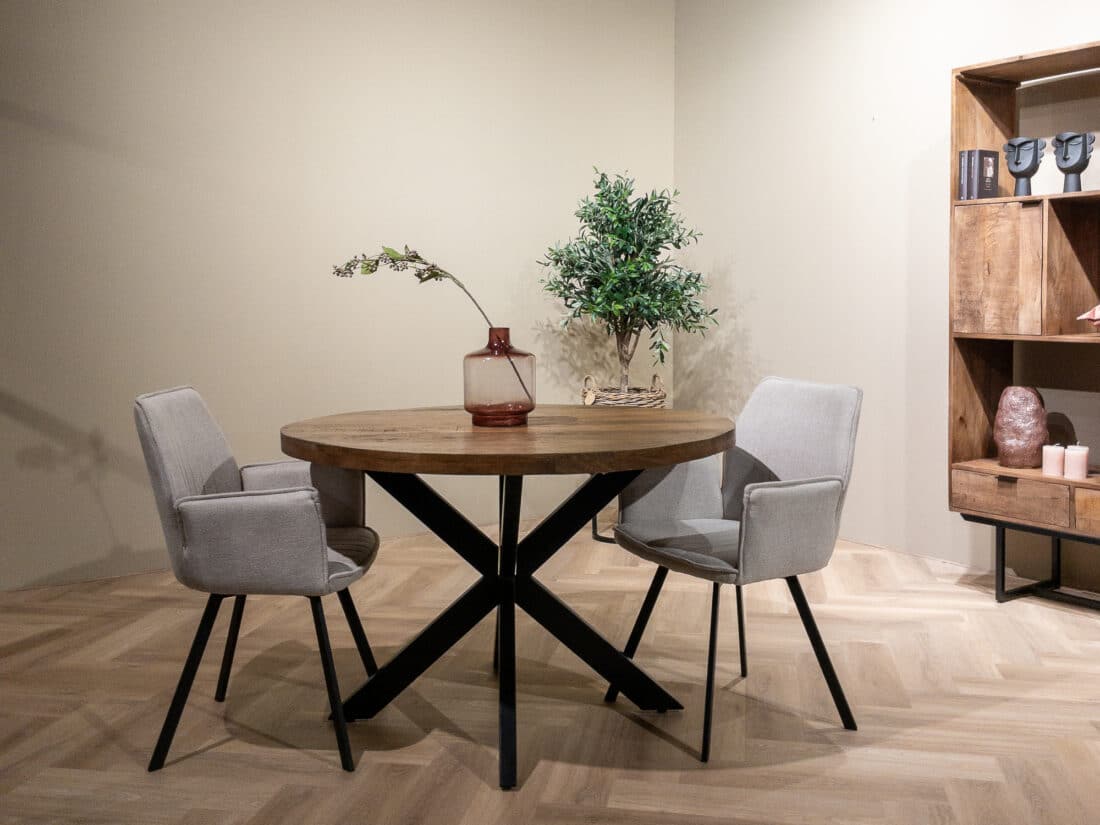Livingfurn Eetkamertafels Rocky Round Spider 140cm