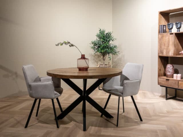 Livingfurn eettafel Rocky Round Spider 140cm