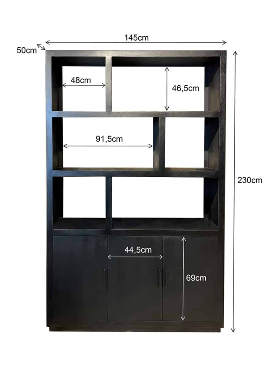 Livingfurn Vitrinekasten Jaxx Black 120cm