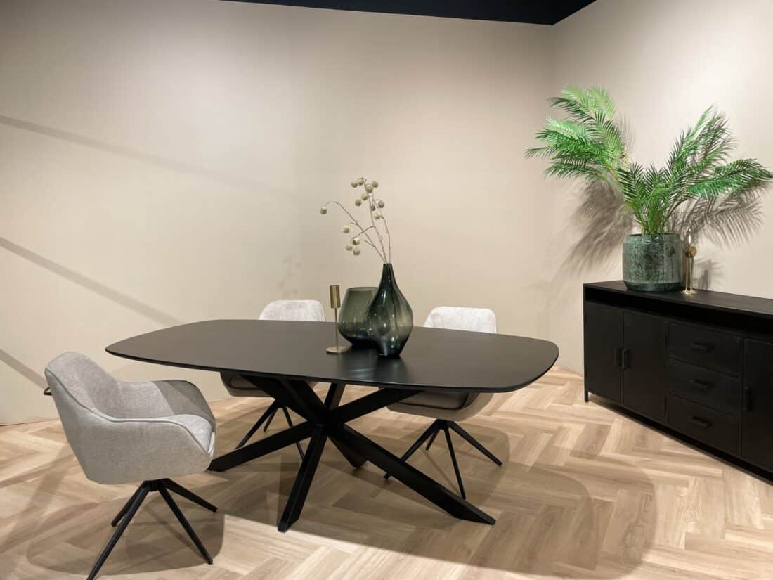 Livingfurn Eetkamertafels Jesper Danish Oval Black 210cm
