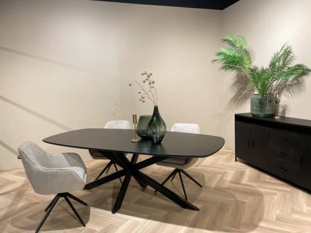 Livingfurn eettafel Jesper Danish Oval Black 230cm