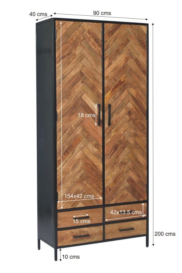 Livingfurn Opbergkast Brooklyn 2 Lade 90cm