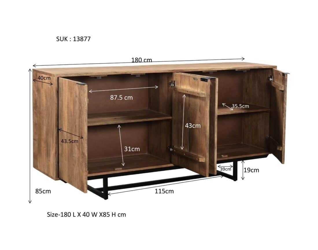 Livingfurn Dressoirs Valdez 180cm