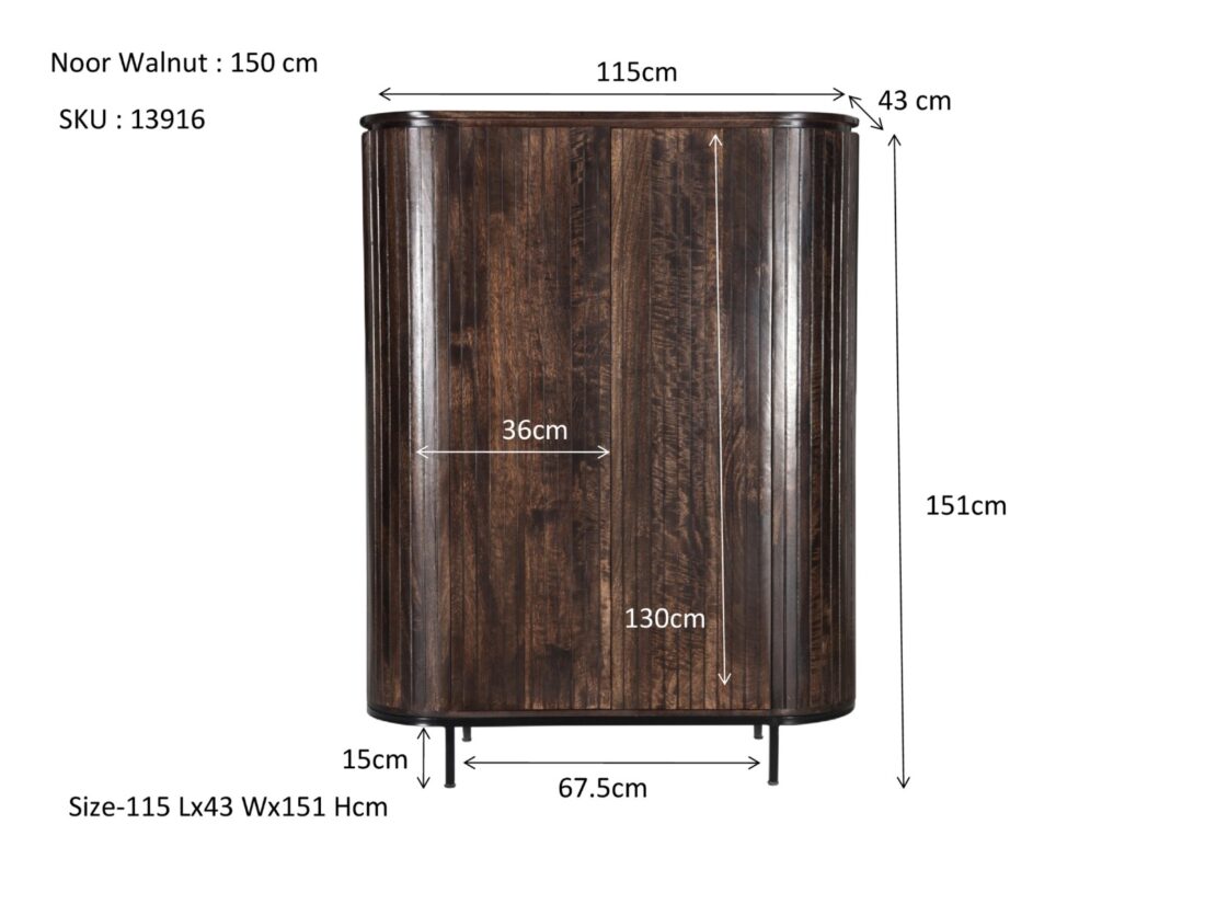 Livingfurn Kabinetten Noor Walnut 150cm