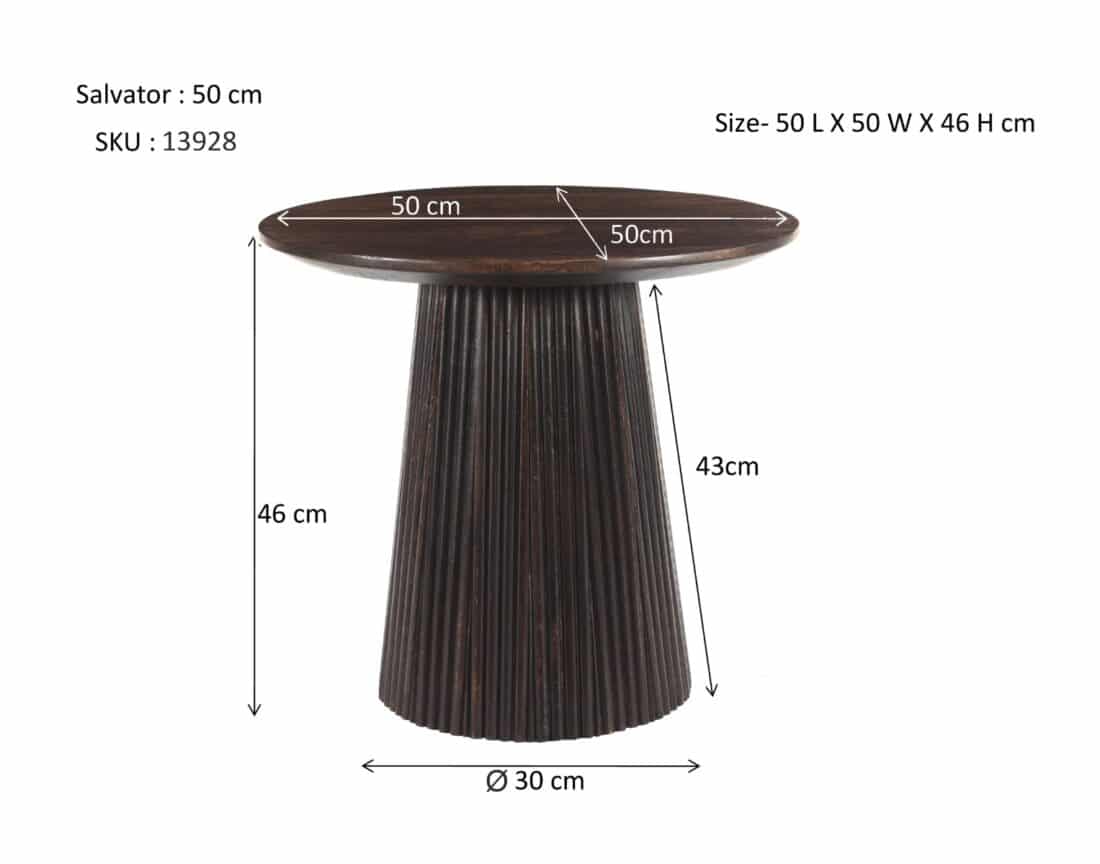 Livingfurn Salontafels Salvator Walnut 50cm