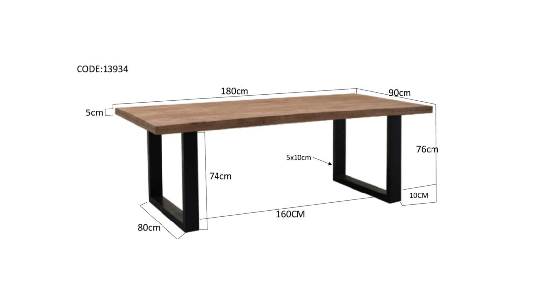 Livingfurn Eetkamertafels Sturdy U 180 215 90 Cm