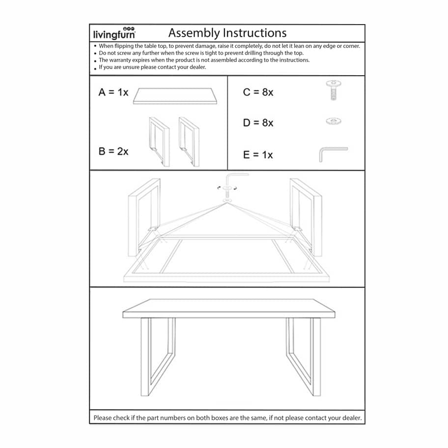 Livingfurn Eetkamertafels Sturdy U 180 215 90 Cm
