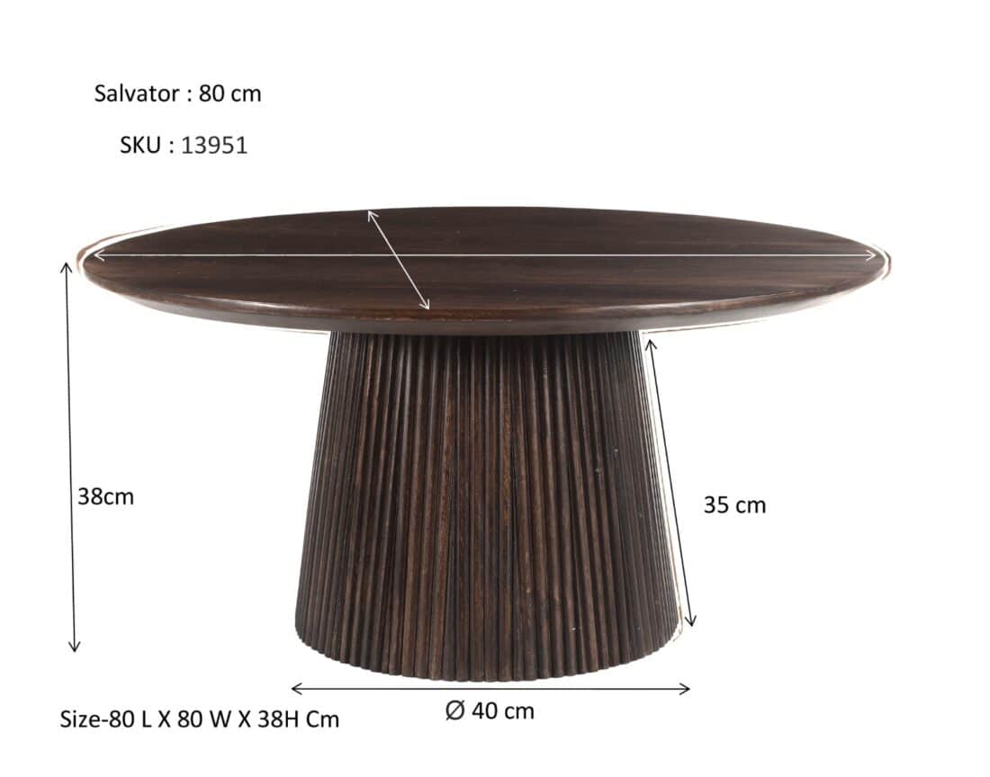 Livingfurn Salontafels Salvator Walnut 80cm