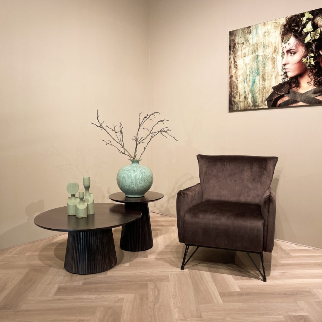 Livingfurn Salontafels Salvator Walnut 80cm