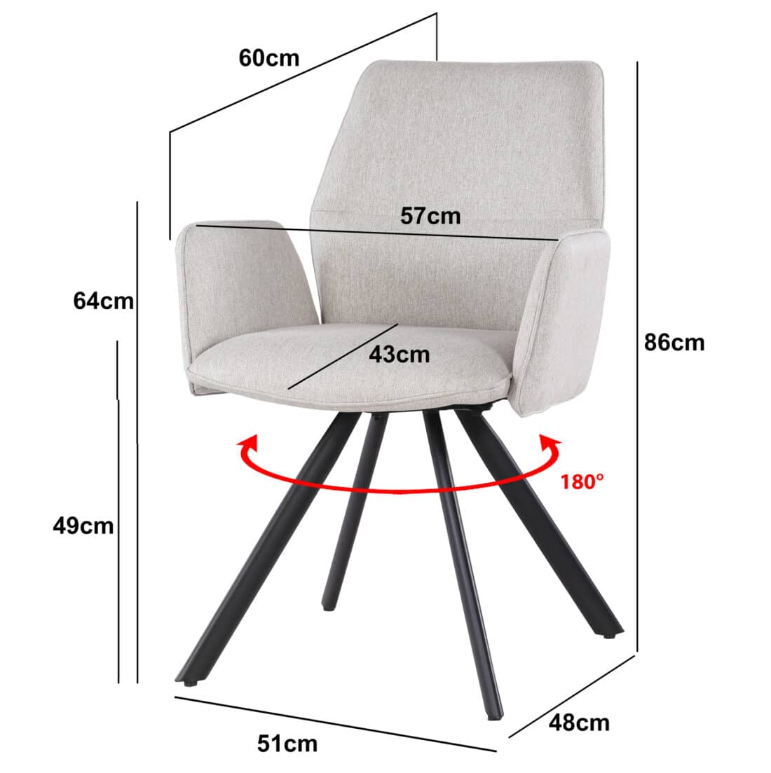 Livingfurn Eetkamerstoelen Diana Beige