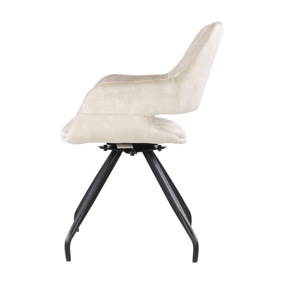 Livingfurn Eetkamerstoelen Capp Beige Velvet