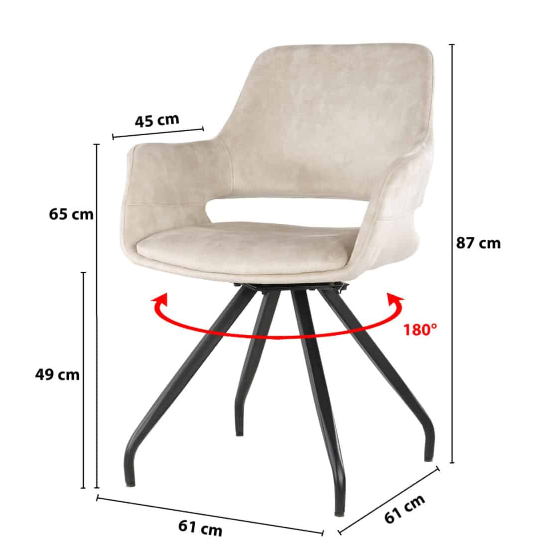 Livingfurn Eetkamerstoelen Capp Beige Velvet