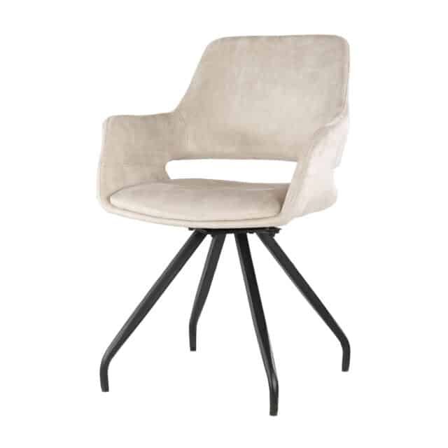 Livingfurn Eetkamerstoelen Capp Beige Velvet