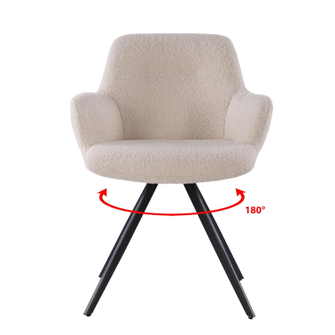 Livingfurn Eetkamerstoelen Doreen Boucle Beige