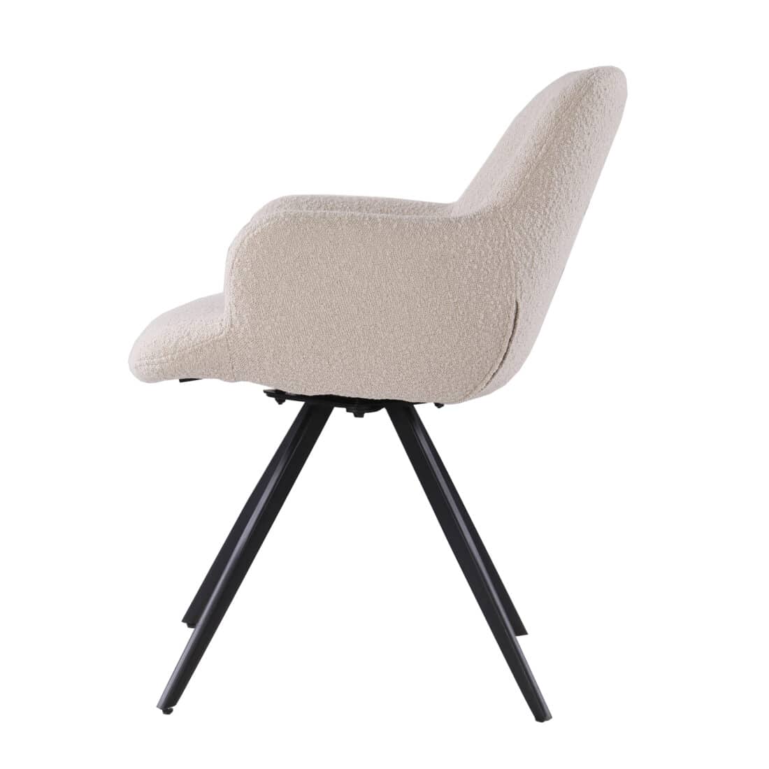 Livingfurn Eetkamerstoelen Doreen Boucle Beige