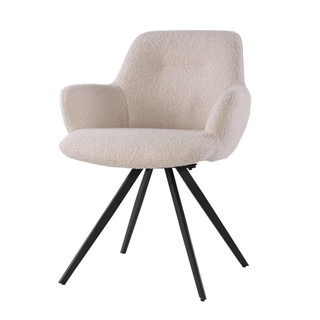 Livingfurn Eetkamerstoelen Doreen Boucle Beige