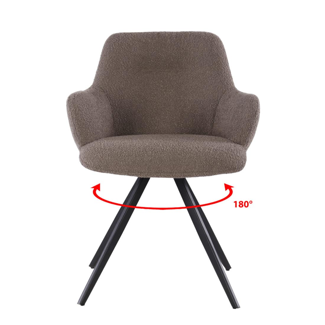 Livingfurn Eetkamerstoelen Doreen Boucle Brown