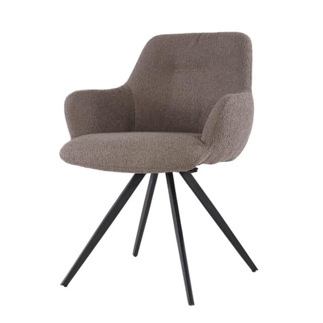 Livingfurn Eetkamerstoelen Doreen Boucle Brown