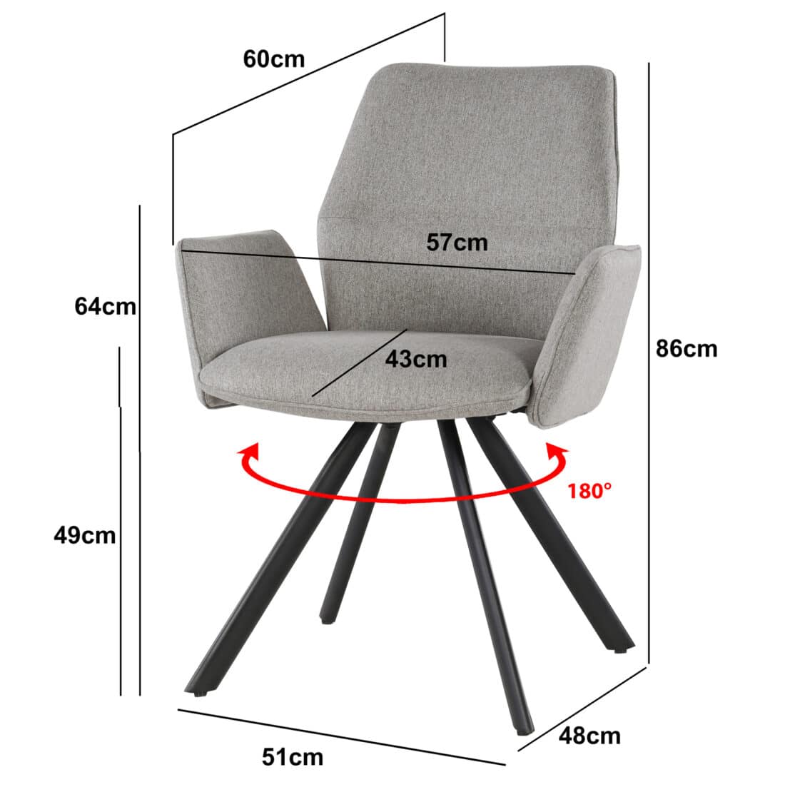 Livingfurn Eetkamerstoelen Diana Taupe