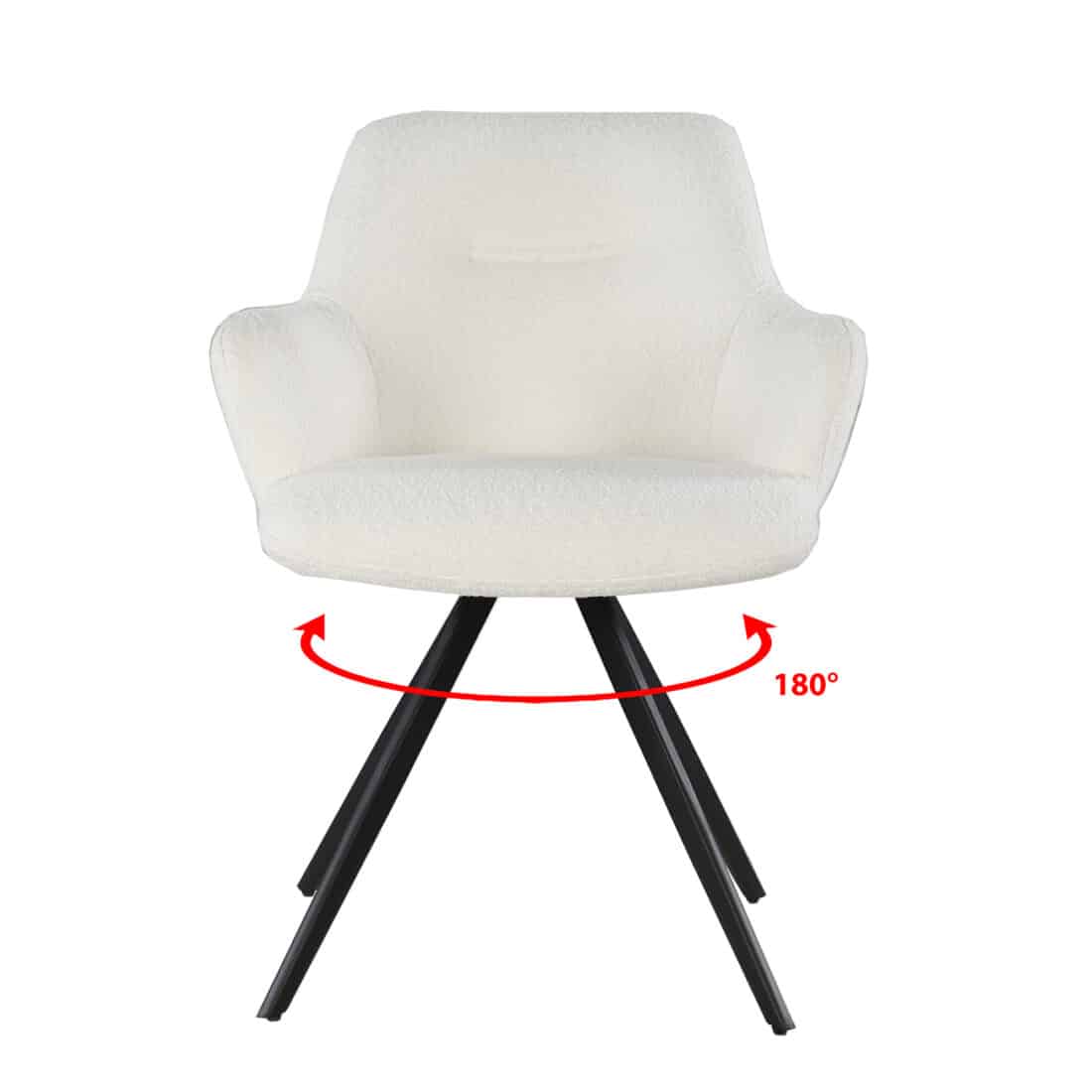 Livingfurn Eetkamerstoelen Doreen Boucle White
