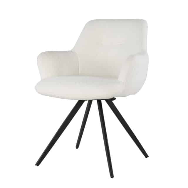 Livingfurn Eetkamerstoelen Doreen Boucle White