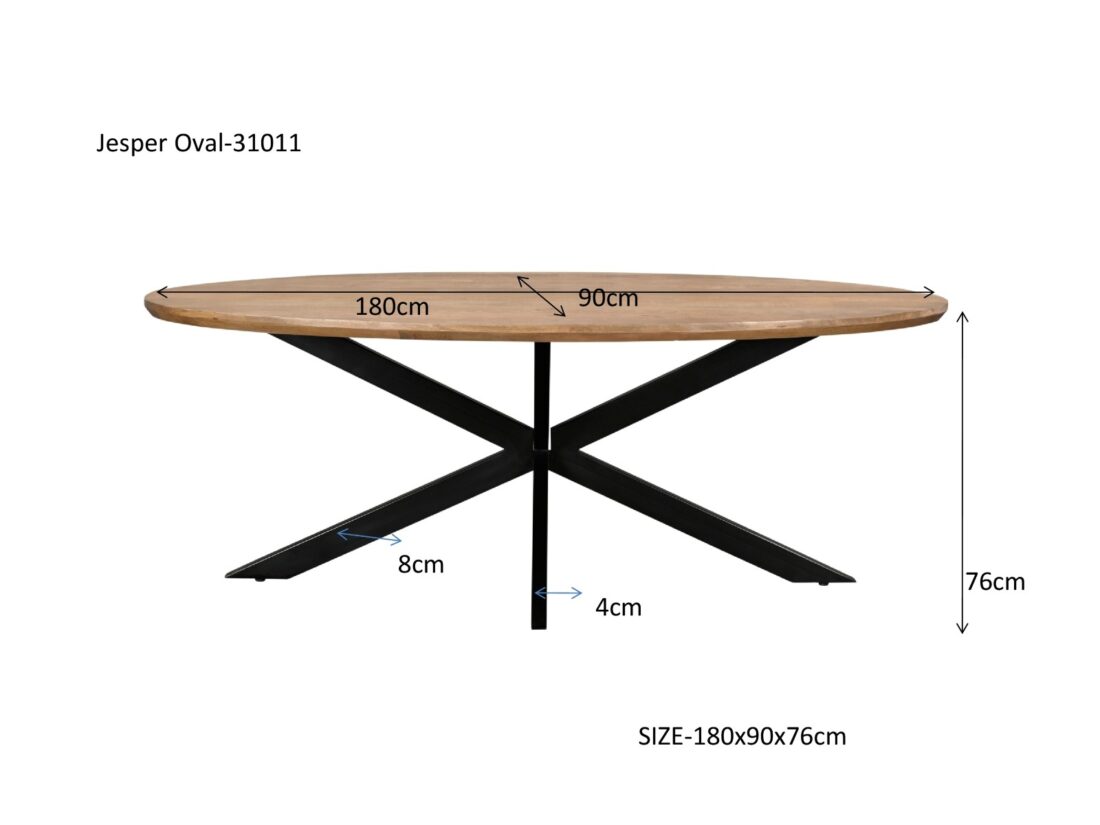 Livingfurn Eetkamertafels Jesper Oval 160 Cm