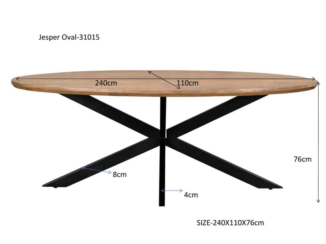 Livingfurn Eetkamertafels Jesper Oval 240 Cm
