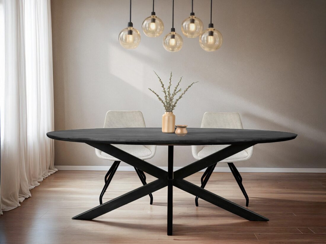 Livingfurn Eetkamertafels Jesper Oval Black 240 Cm