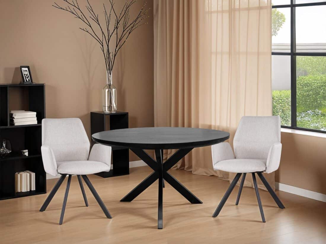 Livingfurn Eetkamertafels Jesper Round Black 120cm