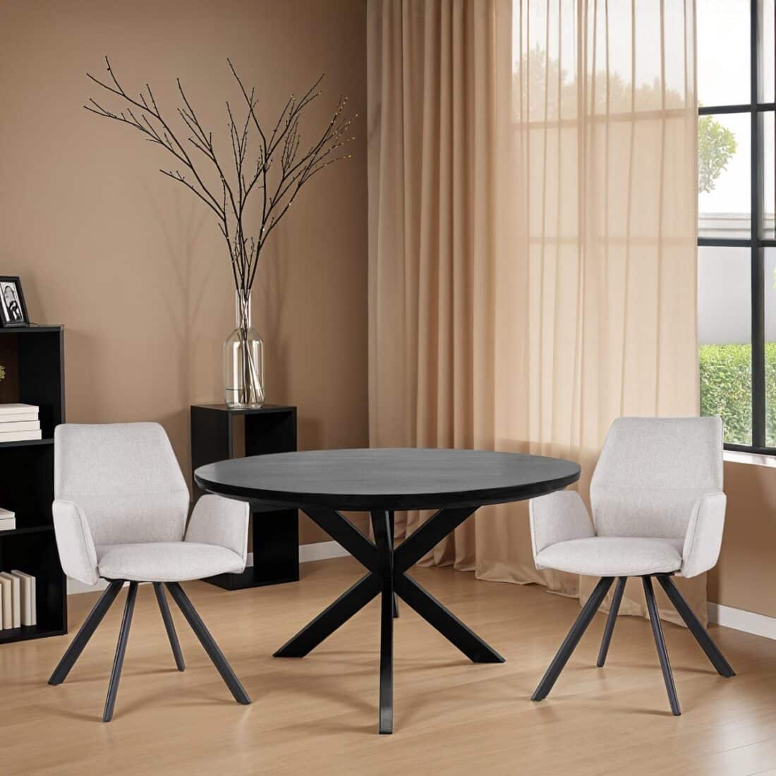 Livingfurn Eetkamerstoelen Diana Beige