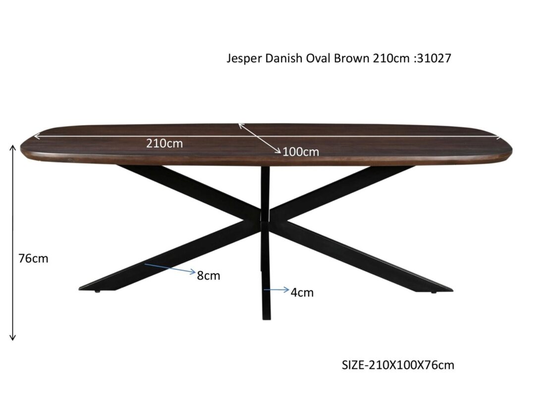 Livingfurn Eetkamertafels Jesper Danish Oval Brown 210cm
