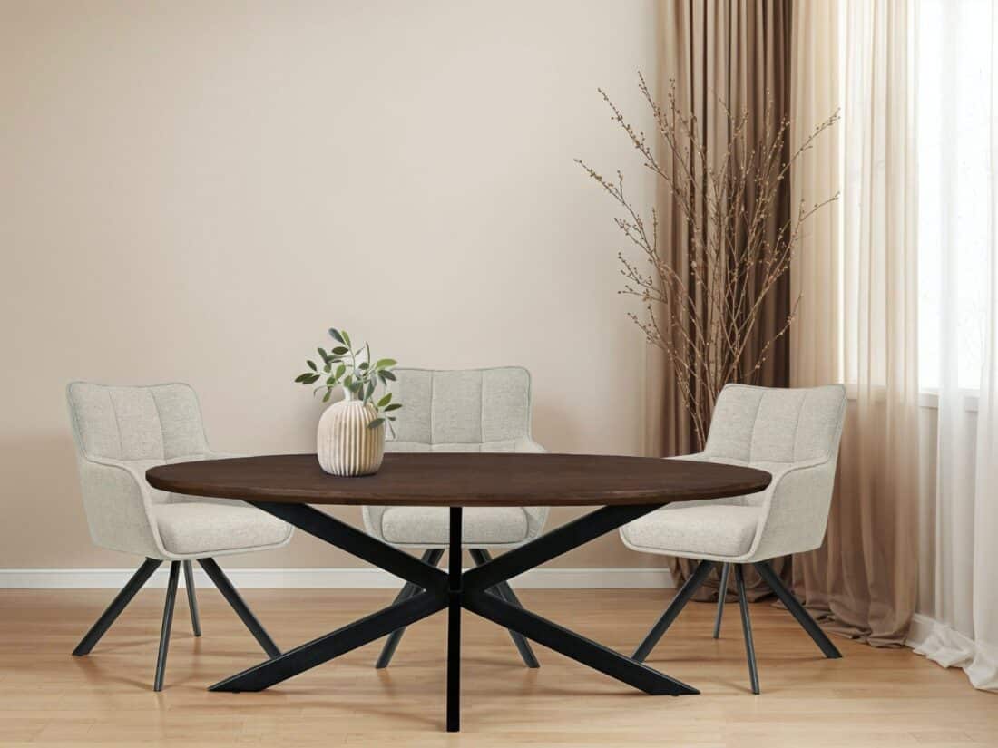 Livingfurn Eetkamertafels Jesper Oval Brown 210 Cm