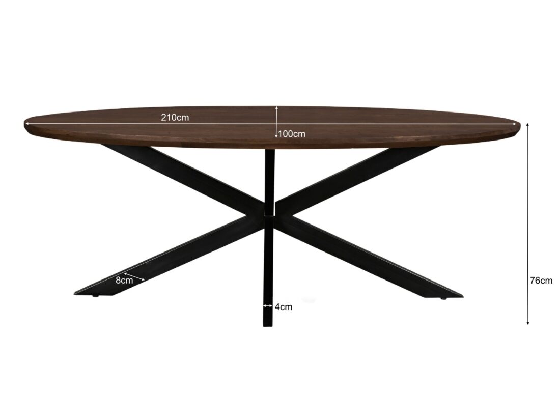 Livingfurn Eetkamertafels Jesper Oval Brown 210 Cm
