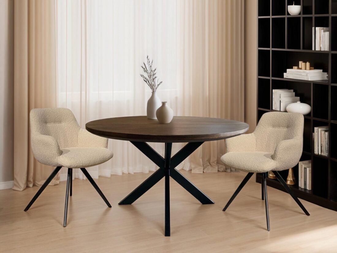 Livingfurn Eetkamertafels Jesper Round Brown 130cm