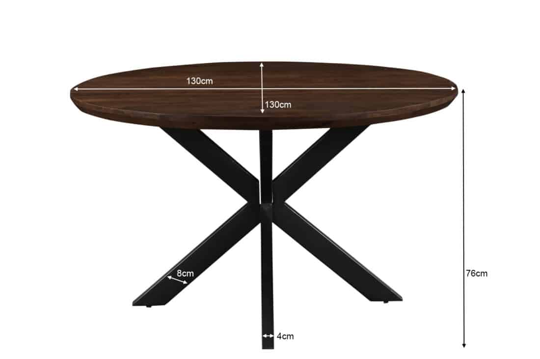 Livingfurn Eetkamertafels Jesper Round Brown 130cm