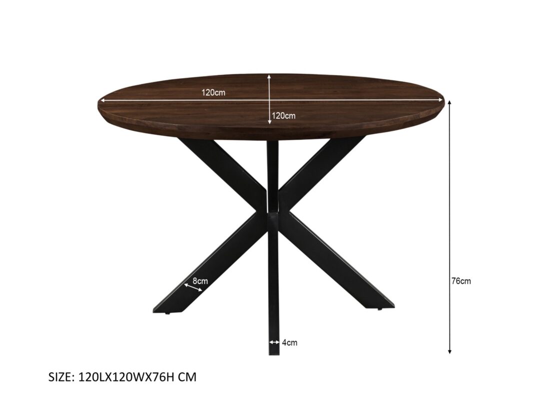Livingfurn Eetkamertafels Jesper Round Brown 120cm
