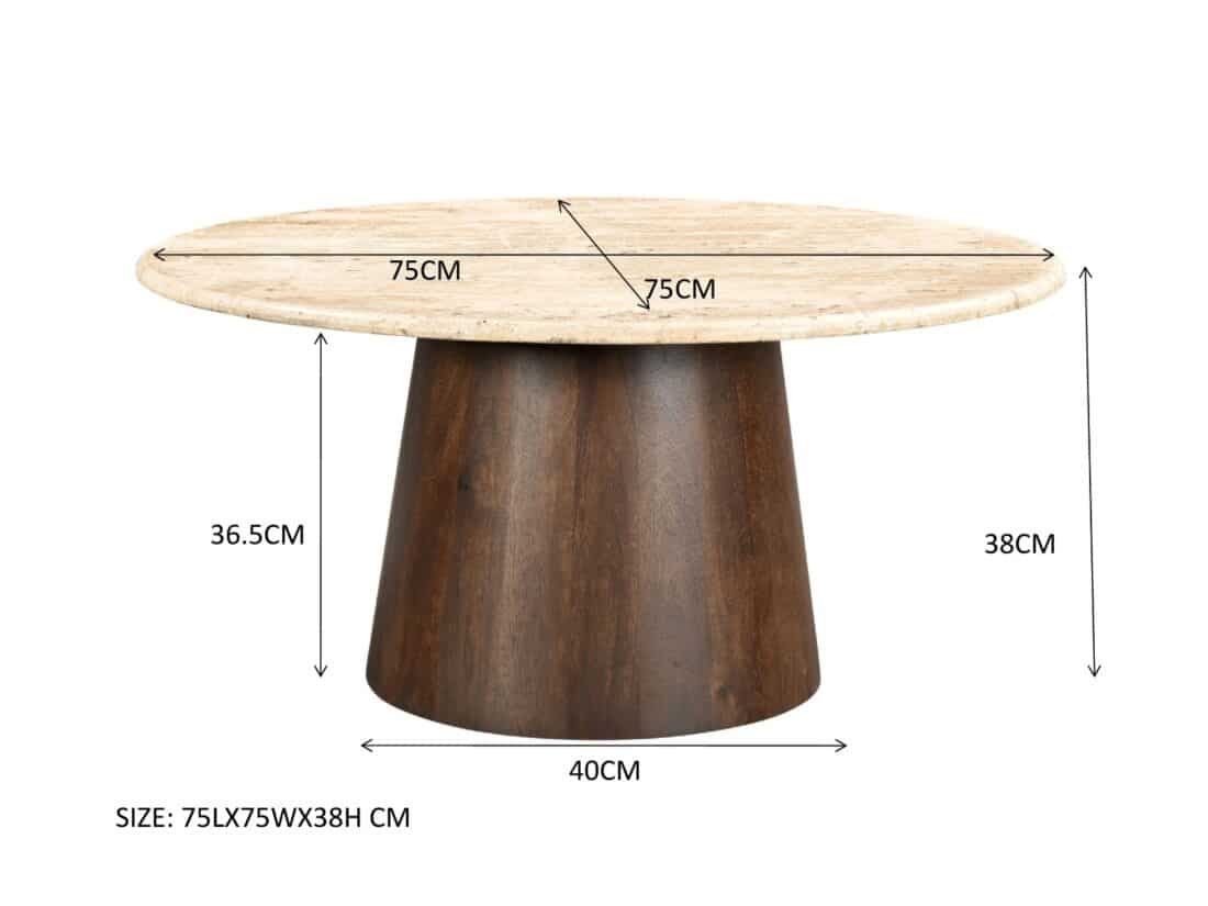 Livingfurn Salontafels Brix Valentino Round 75cm