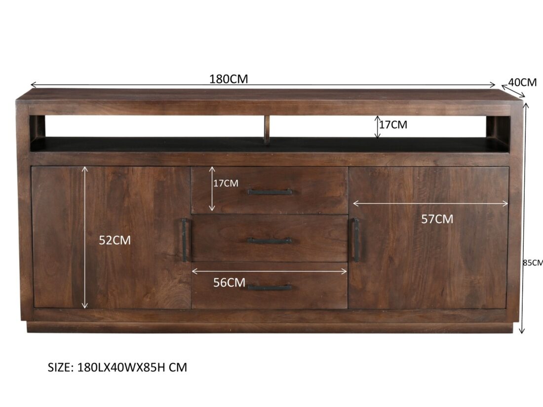 Livingfurn Dressoirs Jaxx Brown 180cm