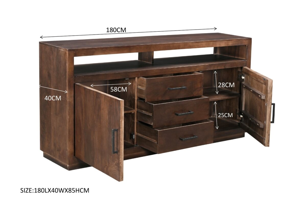 Livingfurn Dressoirs Jaxx Brown 180cm