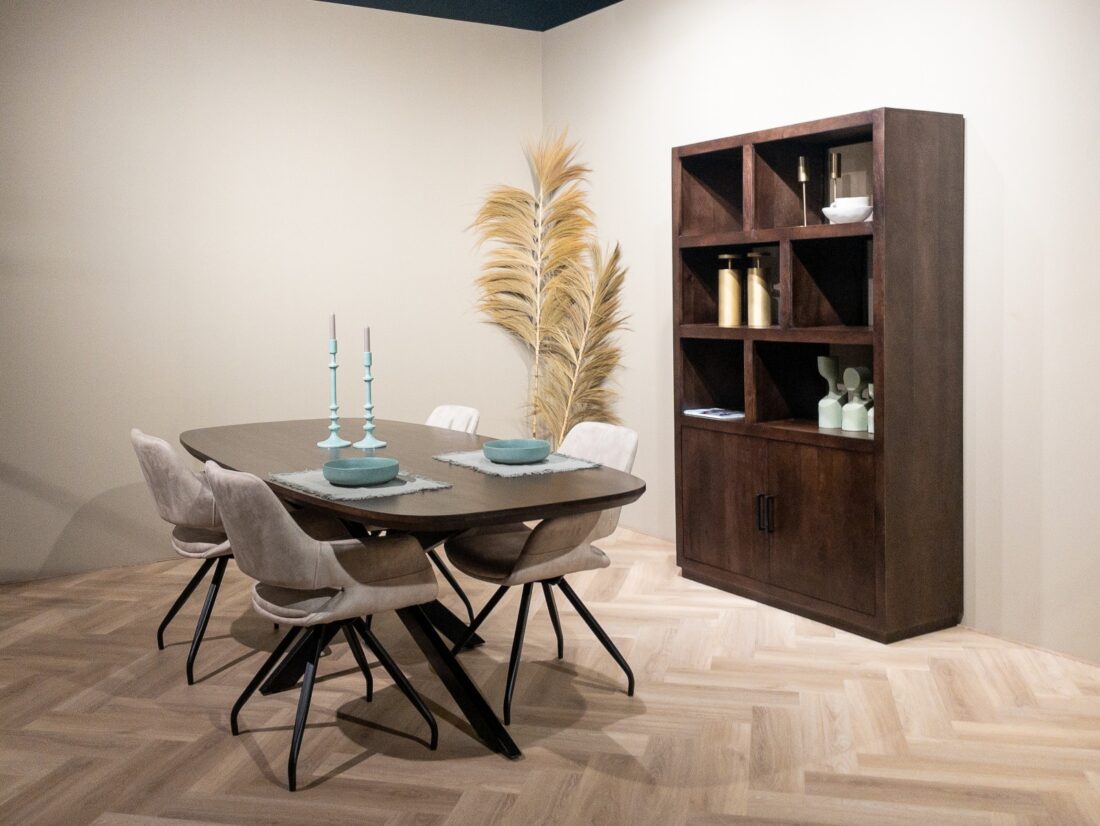 Livingfurn Vitrinekasten Jaxx Brown 120cm