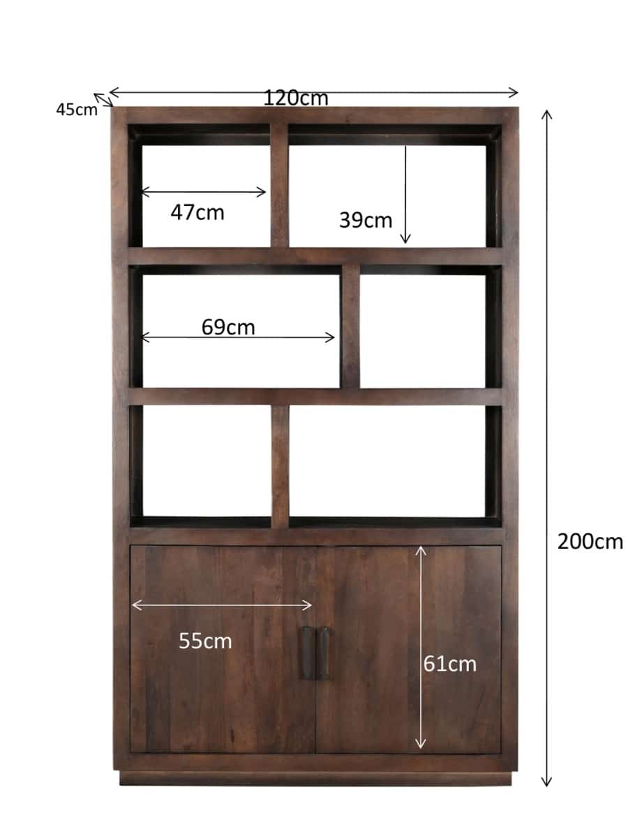 Livingfurn Vitrinekasten Jaxx Brown 120cm