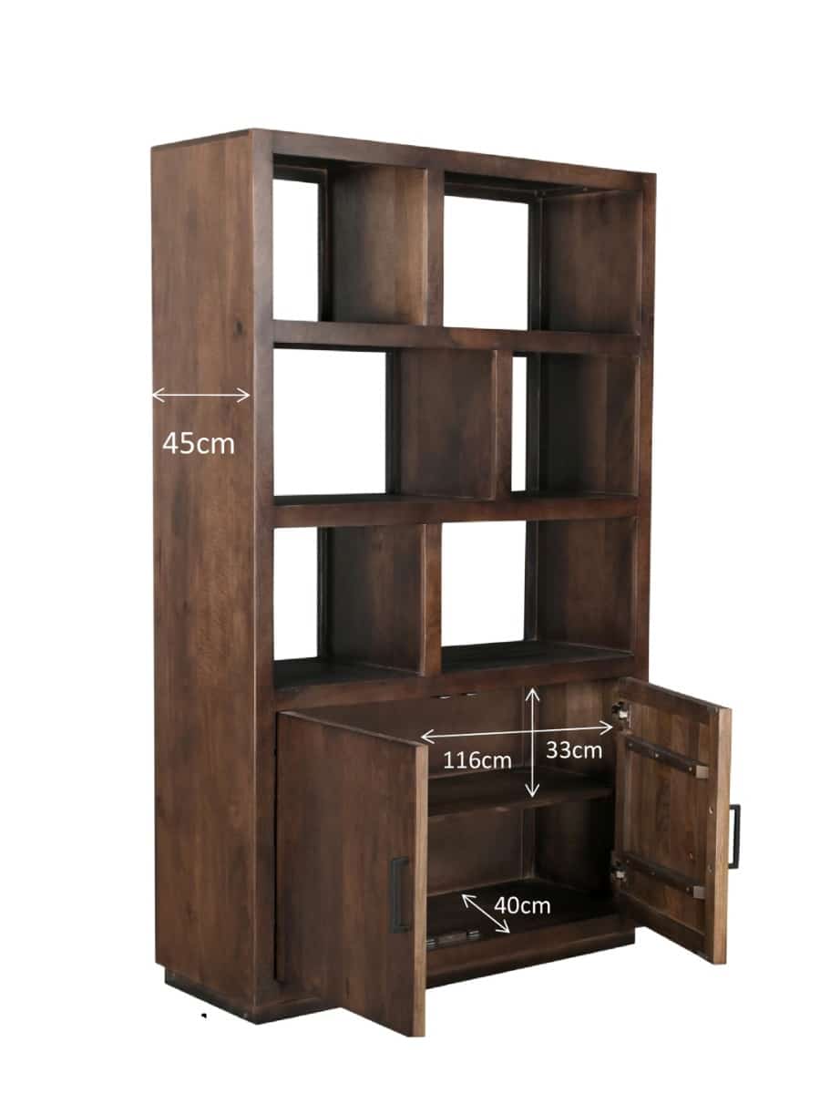 Livingfurn Vitrinekasten Jaxx Brown 120cm