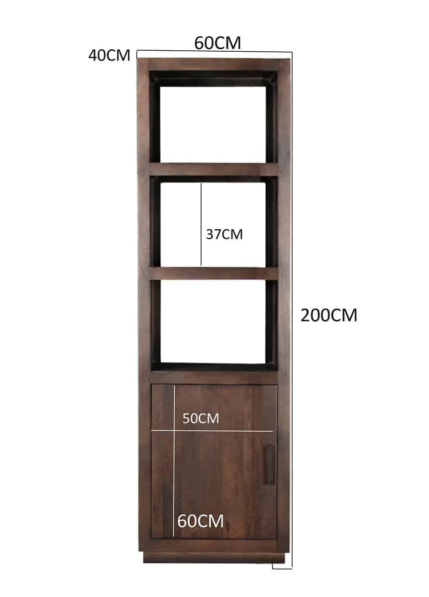 Livingfurn Boekenkast Jaxx Brown 60cm