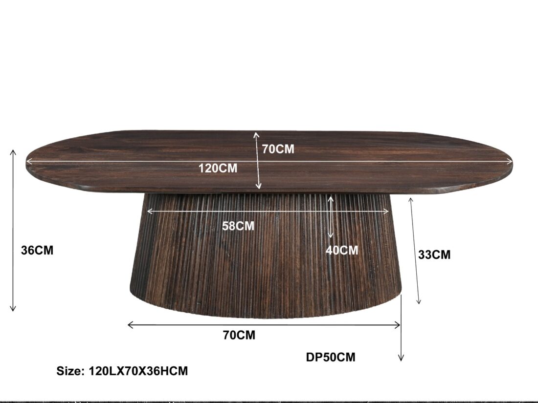Livingfurn Salontafel Salvator Walnut Oval 120