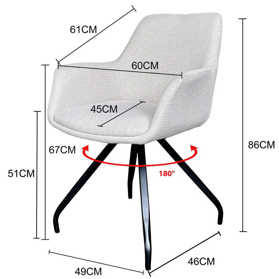 Livingfurn Eetkamerstoelen Duke Sand