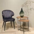 Livingfurn eetkamerstoel Donna Anthracite Velvet