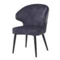Livingfurn Eetkamerstoelen Donna Anthracite Velvet