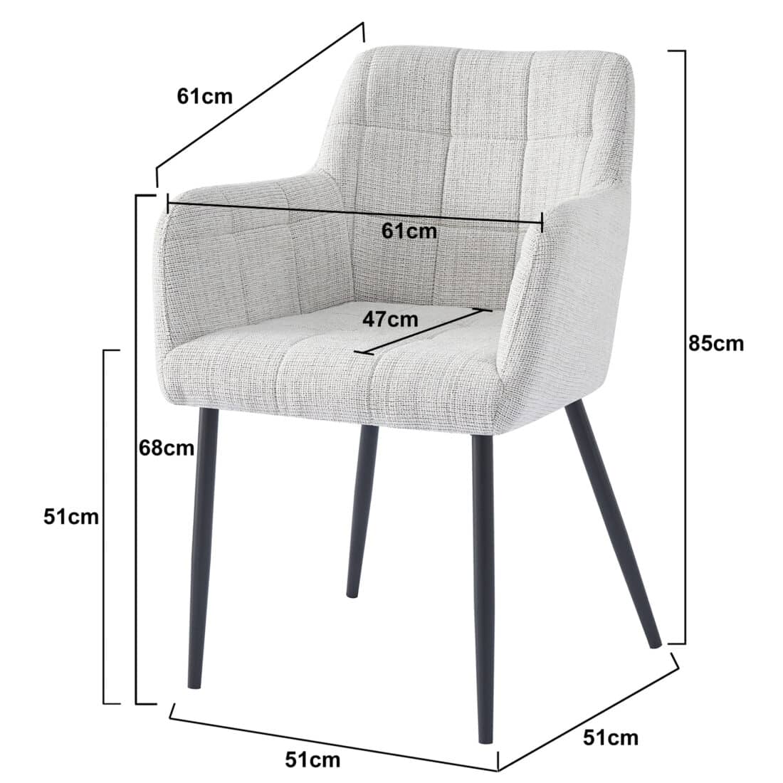 Livingfurn Eetkamerstoelen Bronco Greige