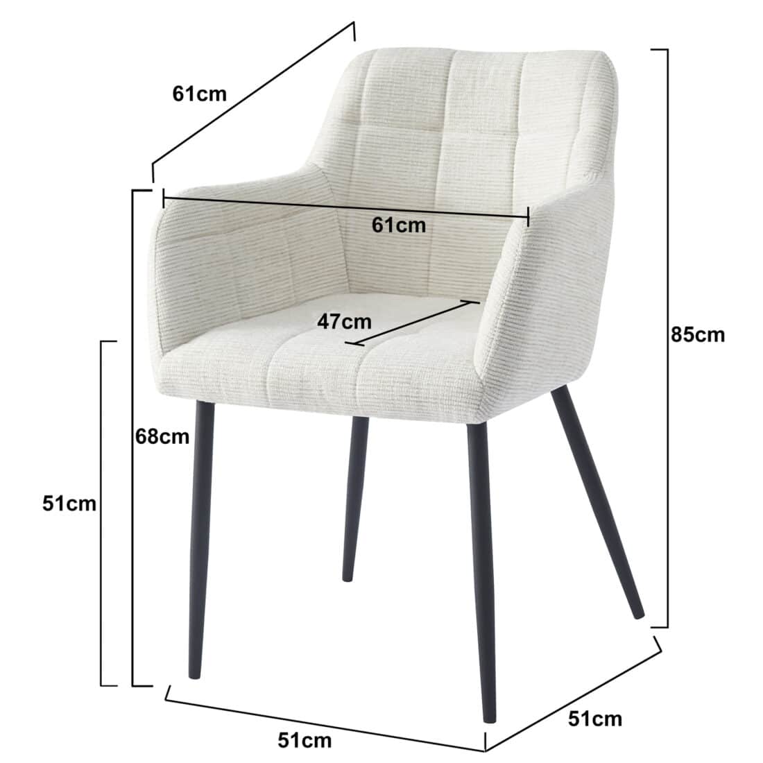 Livingfurn Eetkamerstoelen Bronco Sand